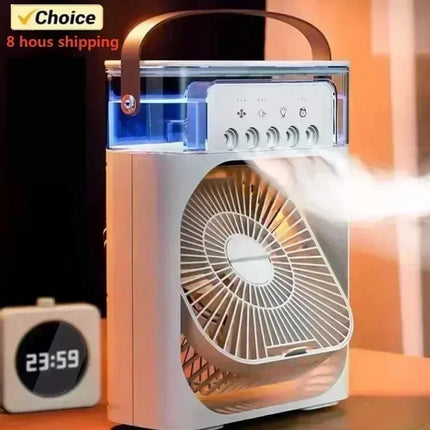 2025 Portable 3 in 1 Fan AIr Conditioner Household Small Air Cooler LED Night Lights Humidifier Air Adjustment Home Fans