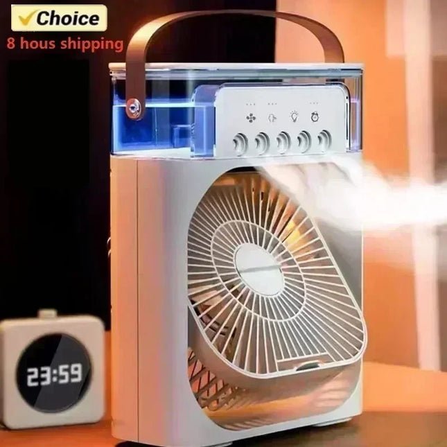 2025 Portable 3 in 1 Fan AIr Conditioner Household Small Air Cooler LED Night Lights Humidifier Air Adjustment Home Fans