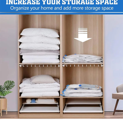 3/5Pcs New Vacuum Storage Bags with Hand Pump for Comforters Clothes Pillow Bedding Blanket Storage Saver 80% More Compression