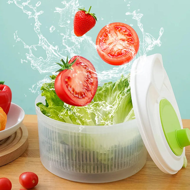 Salad Spinner Dryer – Leafy Greens Washer Crisper Kitchen Tool