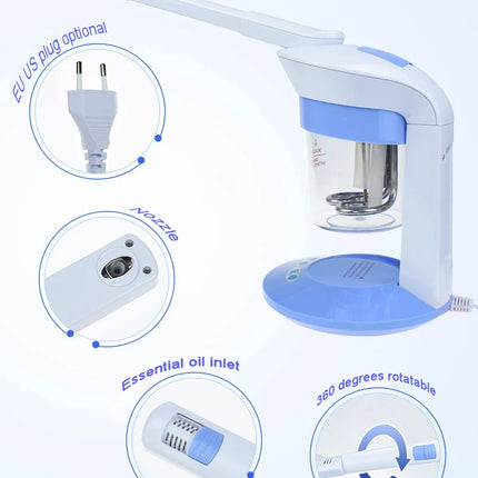Beauty Salon Ionic Mist Sprayer Facial Steamer Heated Humidifier Face Sauna Ozone Steam Cleansing Spa Machine Skin Care Tool