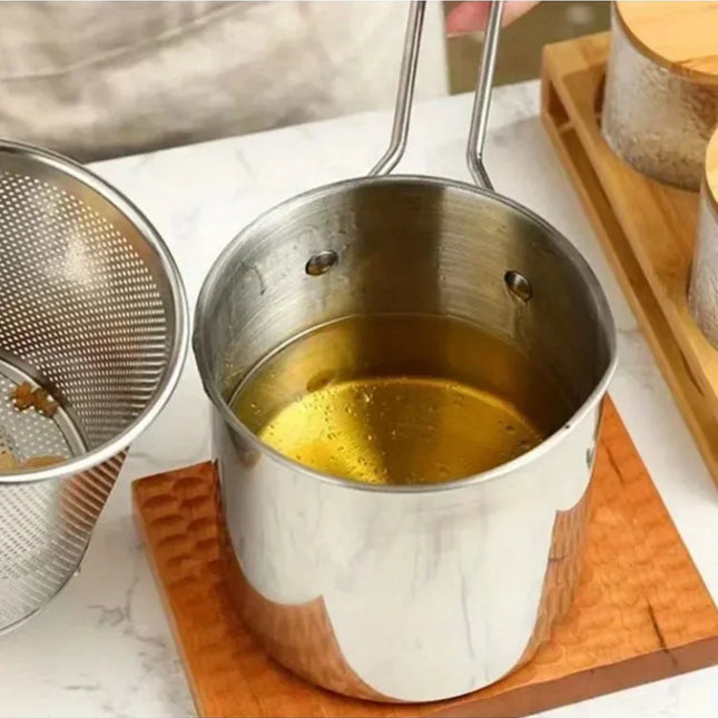 Stainless Steel Fryer with Filter Screen