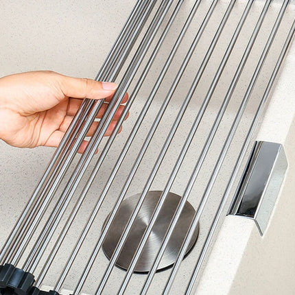 Roll Up Dish Drying Rack over sink,304 Stainless Steel Dish Drainer Shelf Organizer Tableware Plate Storage,Kitchen accessories