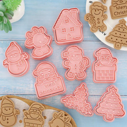 Multiple Sets DIY Cake Decorating Tools Christmas Cookie Cutters Cartoon Biscuit Mould DIY Fondant Mold Baking Tools for Kitchen