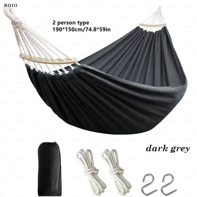 Durable Canvas Camping Hammock with Carry Bag