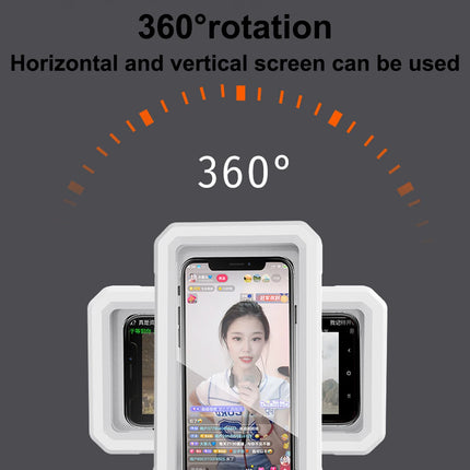 Adjustable Waterproof Shower Phone Holder 360 Degree Rotation Wall Mirror Mount Mobile Phone Holder for Bathroom Bathtub Kitchen