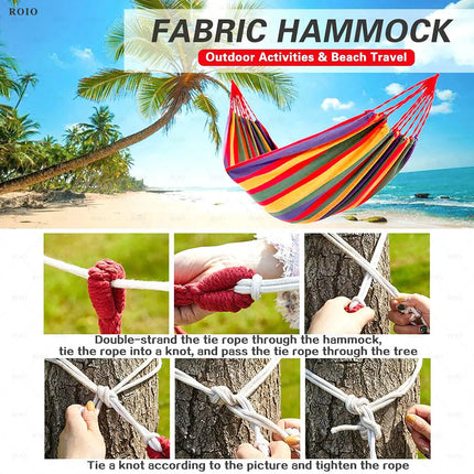 Durable Canvas Camping Hammock with Carry Bag