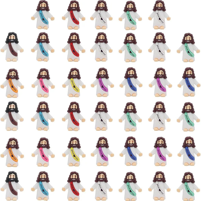 20 Little Jesus Figures Jesus Loves You Mini Jesus Figures Hide and Seek Religious Party Favors Sunday School Easter Egg Stuffer