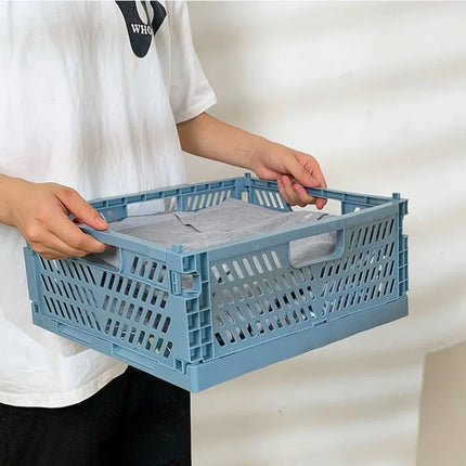 Plastic Foldable Storage Crate Stackable Organizer Box