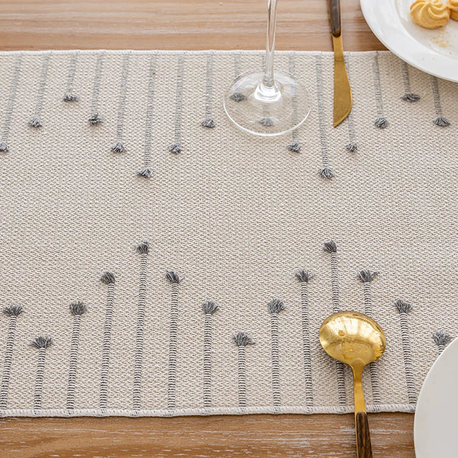 Natural Linen Table Runner with Tassels Dining Decor Wedding Birthday Christmas Decoration for Home tablecloth