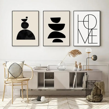 Abstract Boho Geometric Canvas Art Print
