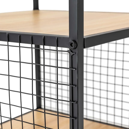 3-Tier Printer Stand Solid Wood & Iron, 44lbs Capacity, Space-Saving Design, Ideal for Office & Home Storage, Durable & Stylish