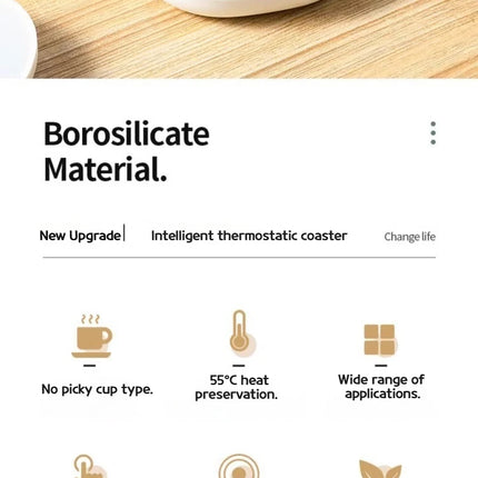 Electric Mug Warmer Heating Coaster 55°C for Coffee and Milk Tea Thermostatic Pad Heating Mat for Kitchen Use Beverage Heating