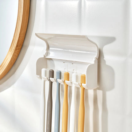 Wall-Mounted 6-Tooth Toothbrush Holder