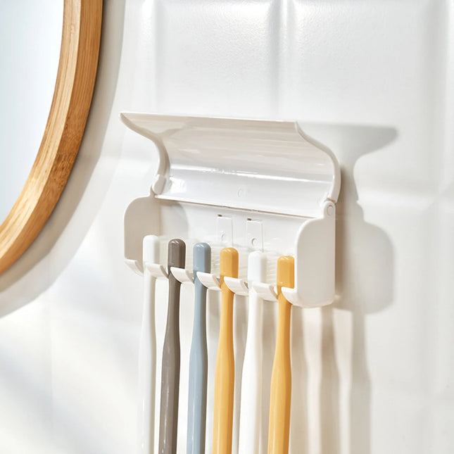 Wall-Mounted 6-Tooth Toothbrush Holder