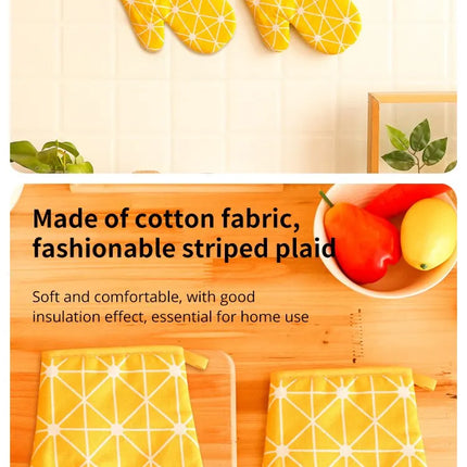1 Pack Of Cotton And Linen Baking Gloves Microwave Oven Gloves Home Insulation Kitchen Baking Oven Special Tools