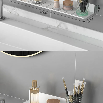 ULA Bathroom Storage Rack 30-50cm Modern Bathroom Shelves Black Silver Kitchen Wall Shelf Home Accessories