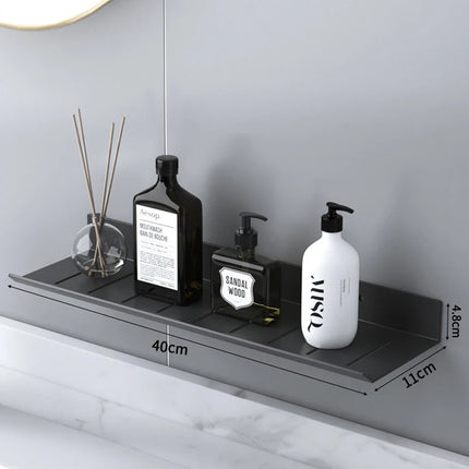 ULA Bathroom Storage Rack 30-50cm Modern Bathroom Shelves Black Silver Kitchen Wall Shelf Home Accessories