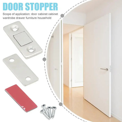 Magnetic Cabinet Catches Magnetic Door Stop Ultra Thin Drawer Magnet Catch Hidden Door Closer Adhesive Cabinet Latch for Kitchen