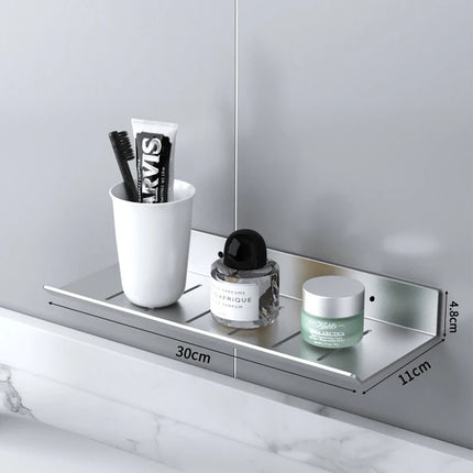 ULA Bathroom Storage Rack 30-50cm Modern Bathroom Shelves Black Silver Kitchen Wall Shelf Home Accessories