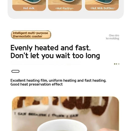 Electric Mug Warmer Heating Coaster 55°C for Coffee and Milk Tea Thermostatic Pad Heating Mat for Kitchen Use Beverage Heating