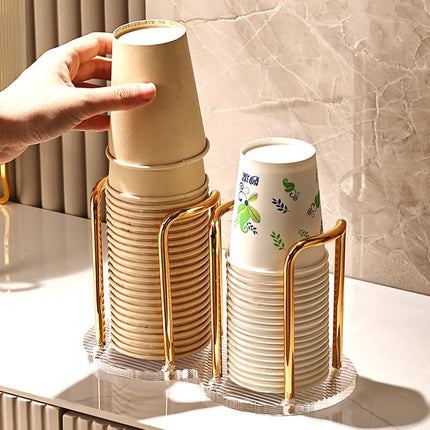 1PCS living room luxury disposable cup dispenser storage rack, water cup holder with long stick cup display rack  home storage