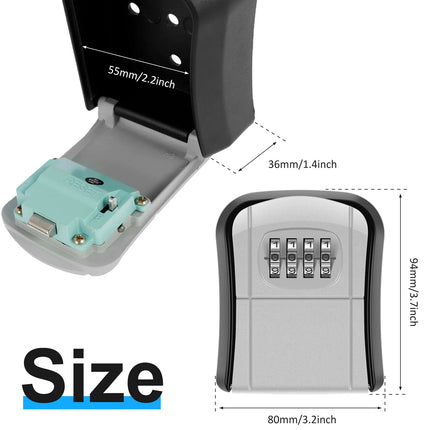 Wall-Mount Key Lock Box Weatherproof Security Safe