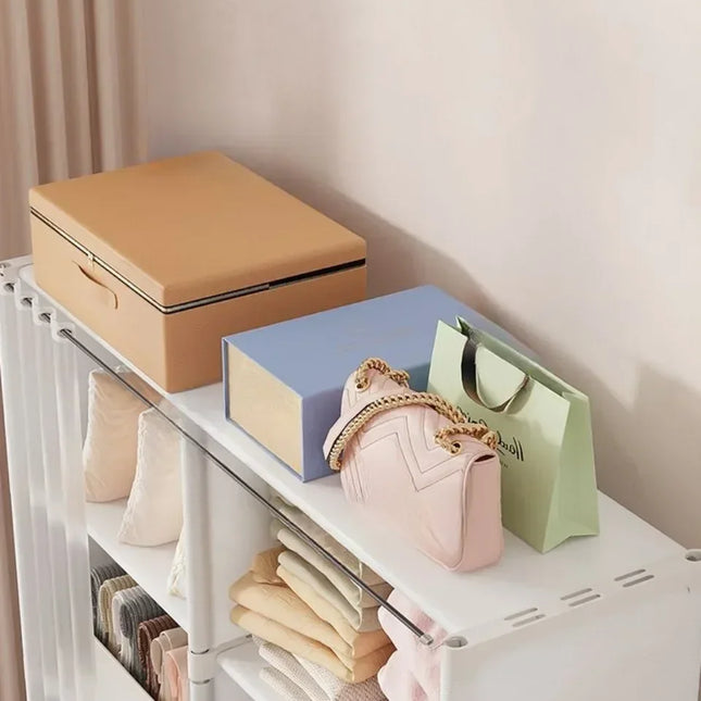 High-Capacity Simple Wardrobe with Dustproof Bookshelf