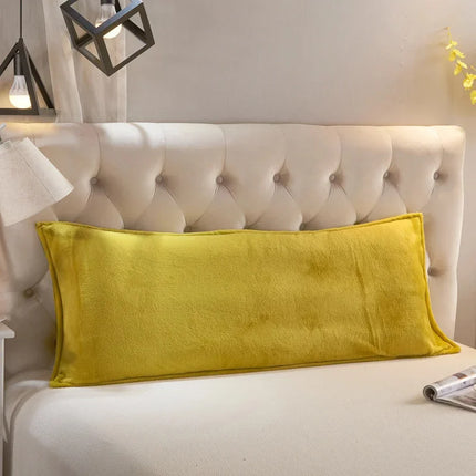 Solid Color Flannel Long Pillow Case Soft Comfortable Adults Double Lover Sleeping Pillow Cover Bedding Body Pillowcase