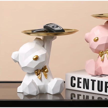 Cute Resin Geometric Bear Storage Tray