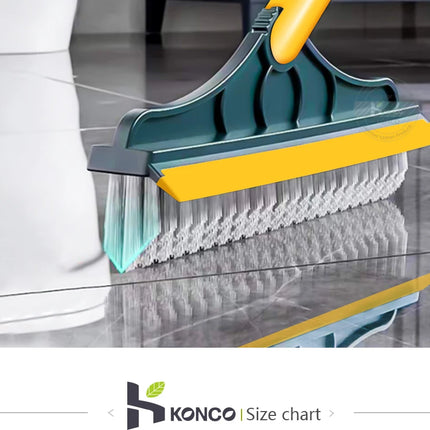 Floor Scrub Brush 2 In 1 Cleaning Brush Long Handle Removable Wiper Magic Broom Brush Squeegee Tile Kitchen Cleaning Tools