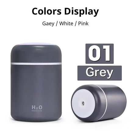 Portable LED light mini 300ml h2o Spray Mist humidifier Double Wet Aroma Essential Oil Diffuser Car usb air humidifier