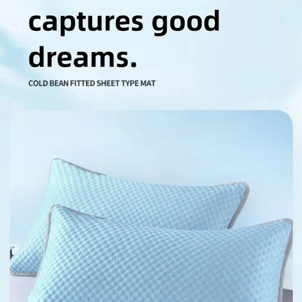 Summer Cooling Pillowcase Solid Color Ice Bean Bean Pillowcase Cool Feeling Air Conditioning Cover Washable (No Pillow) 48x74cm
