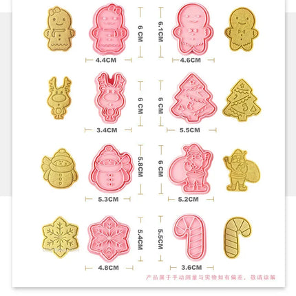 Multiple Sets DIY Cake Decorating Tools Christmas Cookie Cutters Cartoon Biscuit Mould DIY Fondant Mold Baking Tools for Kitchen