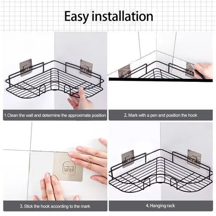 Iron Triangle Rack For Kitchen Bathroom Storage Rack Thickened Love Corner Rack Storage Rack Durable