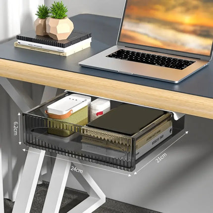 Under-Table Drawer Transparent Storage Box