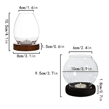 Transparent Glass Candle Holder