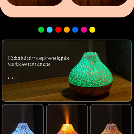 300ml Volcano Air Humidifier Desktop Electric USB Humidificadore Water Mist Diffuser Purifier Air Freshener With 7 Colors Night