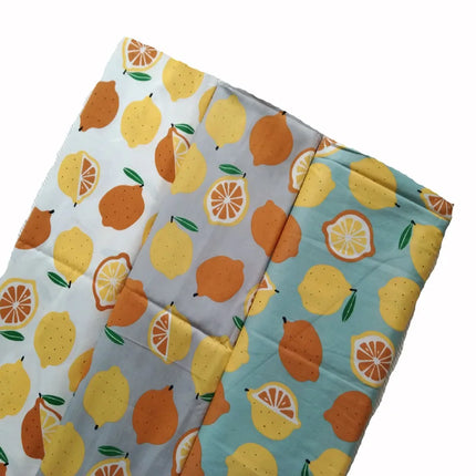 Graceful Pink Green Stripe Fruit  Series Apple Banana Printed Cotton Fabric 50x160cm For DIY Sewing Bedding Quilting Cloth Decor