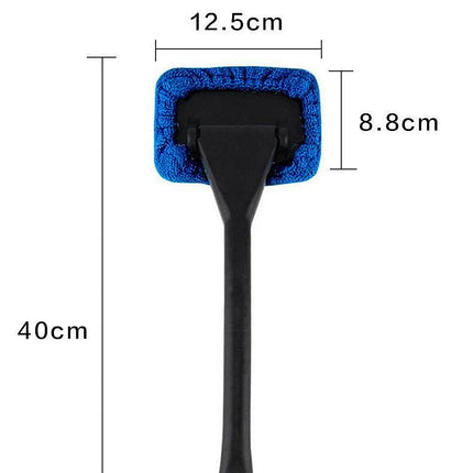 Car Window Cleaner Brush Kit Microfiber Windshield Cleaning Tool Auto Interior Glass Wash Wiper Long Handle Reusable Cloth Pad