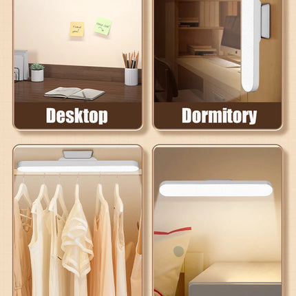 LED Table Lamp Magnetic Hanging USB Rechargeable Desk Lamp 3 Color Reading Light Dimmable Cabinet Closet Wardrobe Night Light
