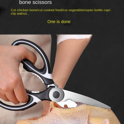 Kitchen Scissors Chicken Bone Scissors with Cover Stainless Steel Heavy Duty Multipurpose Scissors for Opening Bottle Nutcracker