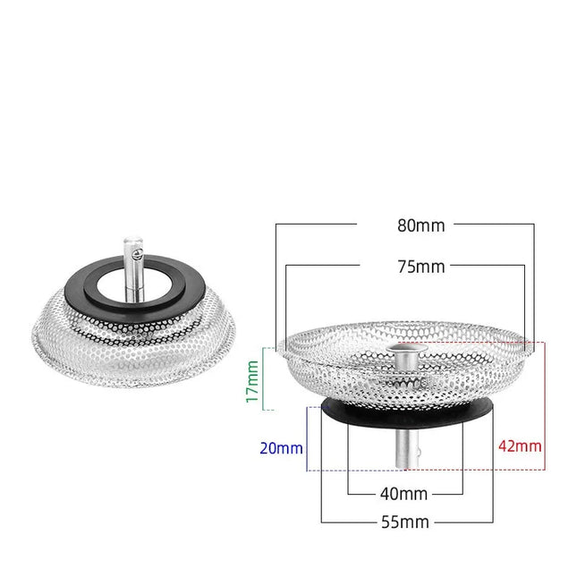 Waste Plug Kitchen Sink Strainer Replacement Basin Drain Filter Stainless Steel Shower Hair Catcher for Bathroom Accessories