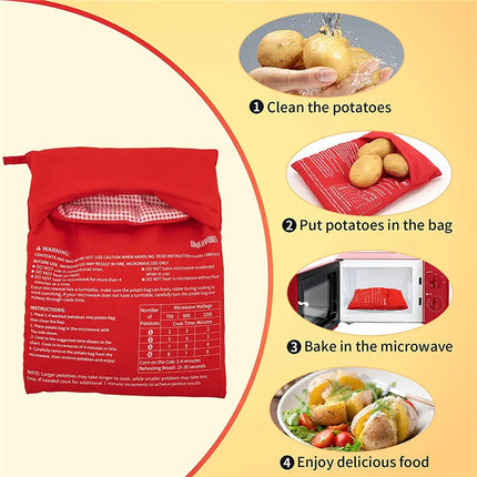 Microwave Oven Potato Cooker Bag Baked   Cooking  Quick Fast Kitchen Accessories