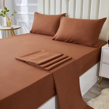 3/4pcs Bedding Set - Waterproof and Breathable Fitted Sheet Set  for Bedroom, 1pc Flat sheet/ 1pc Fitted sheet /2pcs Pillowcases