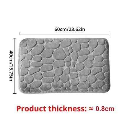 Embossed Fiber Anti-Slip Bathroom Pebble Floor Mat