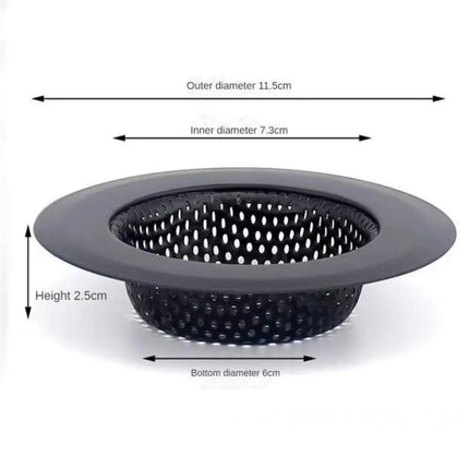 Anti Clog Sink Strainer Black With Handle Drain Filter Hair Clean Up Stainless Steel Waste Catcher Kitchen Bathroom Accessories