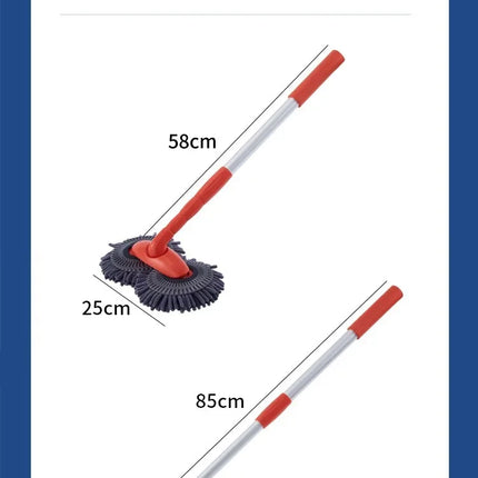 Car Double Head Car Wash Mop Car Wash Brush Rotating Not Hurt The Car Soft Brush Long Handle Detachable Retractable Car Brush
