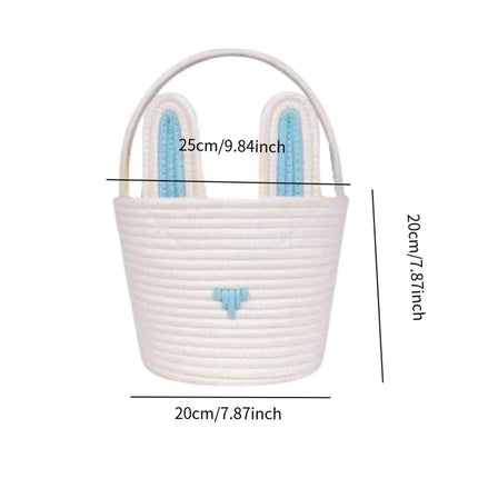 Cute Easter Eggs Basket Easter Bunny Basket For Kids Boys Girls Woven Basket With Rabbit Ear Decor Easter Empty Candy Basket