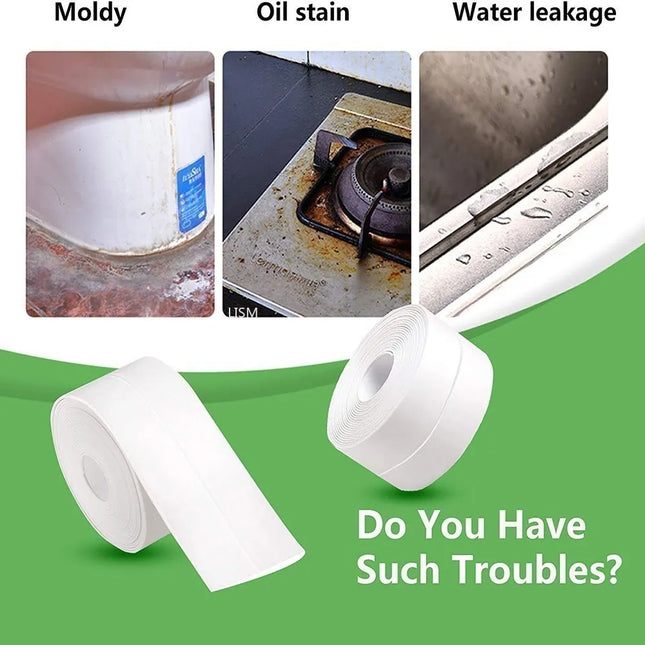 Bathroom Shower Sealing Tape Sink Bath White Pvc Self Adhesive Waterproof Wall Sticker For Bathroom Kitchen Caulk Sealing Strips